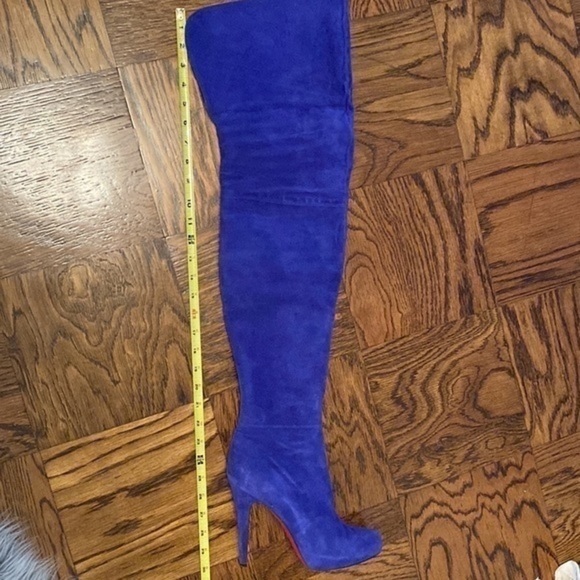 Royal Blue suede with red soles high over knee boots NO BOX - Picture 3 of 11